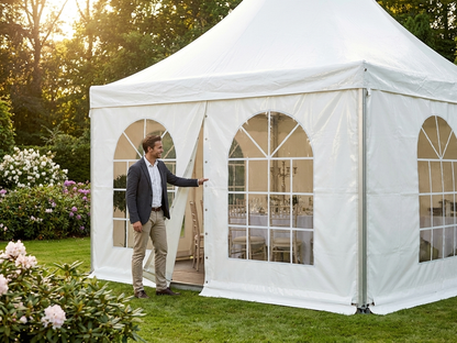 White PVC Pagoda sidewall for outdoor events - product detail