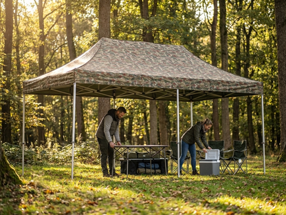 Pop up gazebo in camouflage with aluminium frame, 4x6m size - view 3