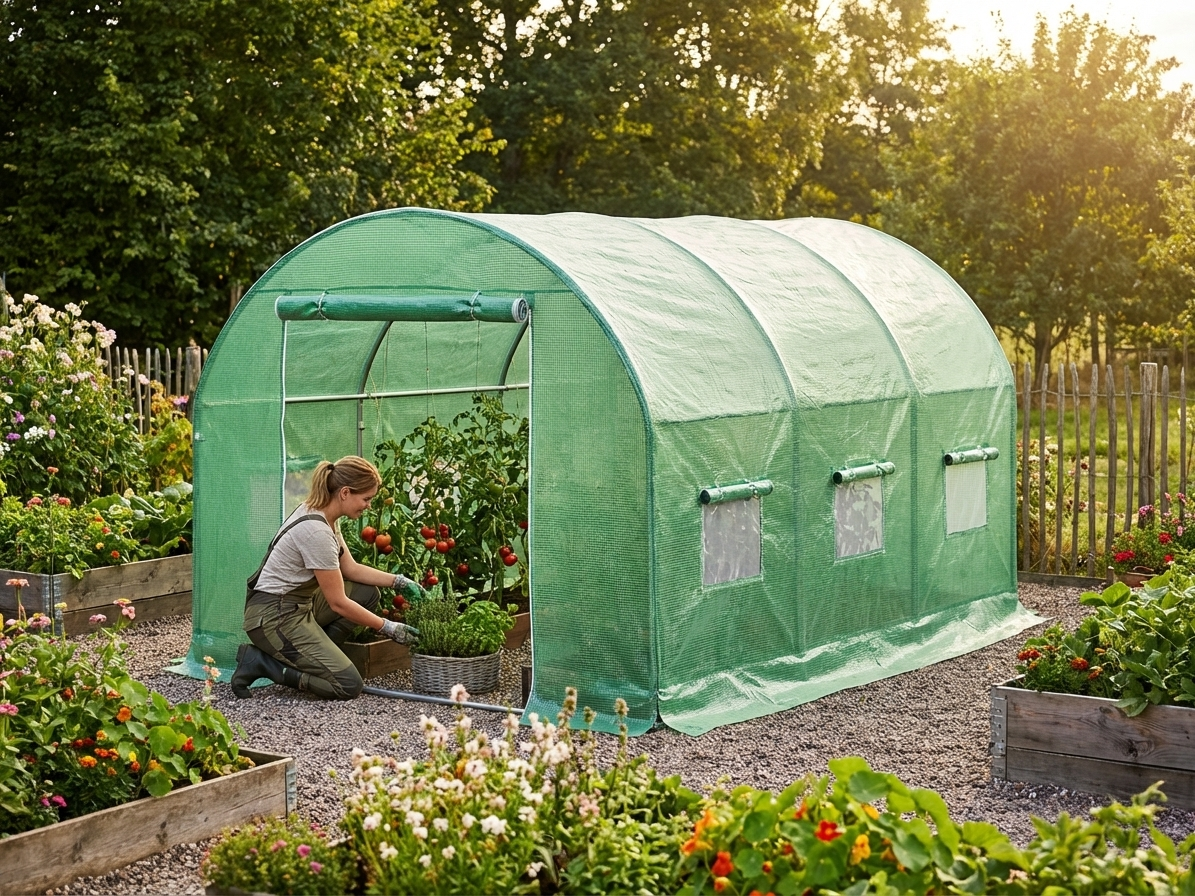 Polytunnel Greenhouse Cover 3x3x2m Green - view 3