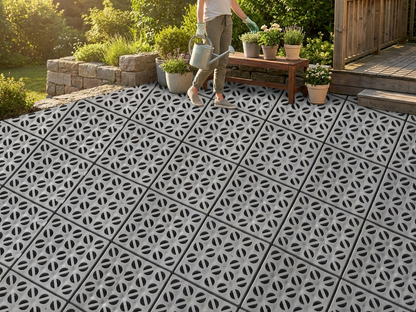 Grey plastic flooring made from high-quality polyethylene - product detail