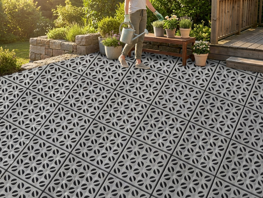 Grey plastic flooring made from high-quality polyethylene - product detail