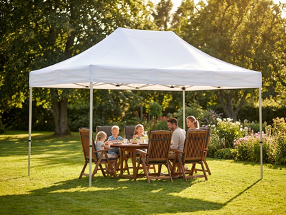 Pop up gazebo 3x4.5m white with steel frame for outdoor use - view 3