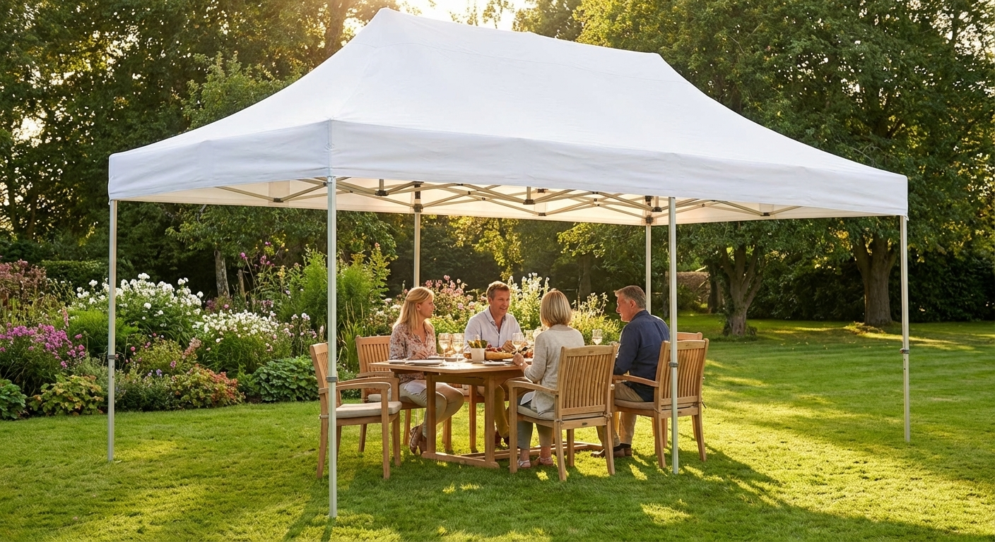 White pop-up gazebo with aluminium frame for outdoor events - product detail
