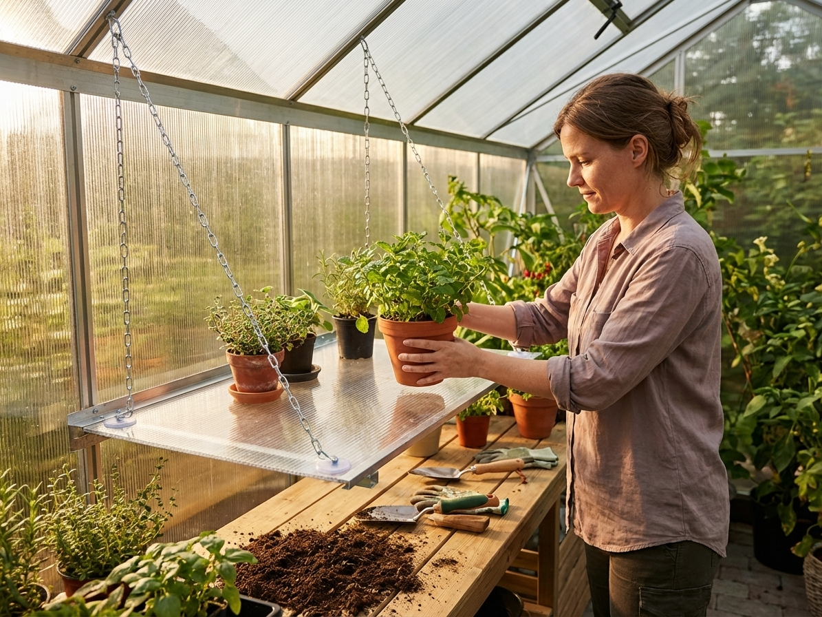 Greenhouse shelf 72x40 cm made from polycarbonate and galvanised steel - view 3