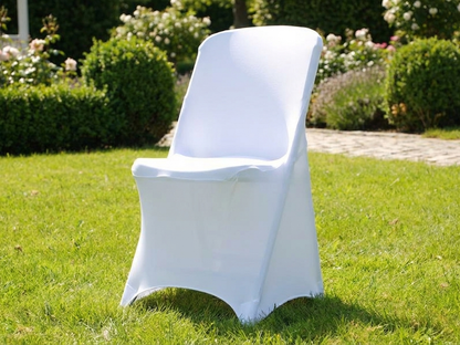White stretch chair cover for events
