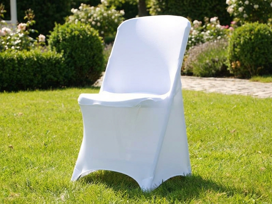 White stretch chair cover for events