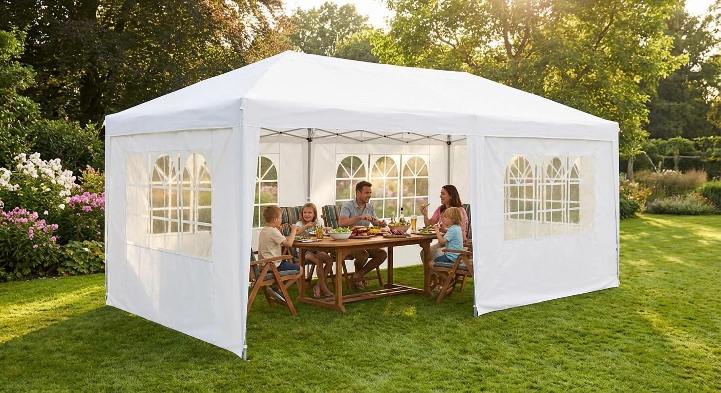 White pop up gazebo 3x6m for outdoor events - product detail