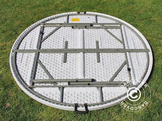 Round folding table in light grey, Ø183 cm, suitable for indoor and outdoor use