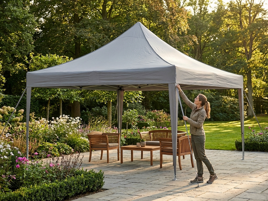 Grey gazebo roof cover made of polyester and PVC - product detail
