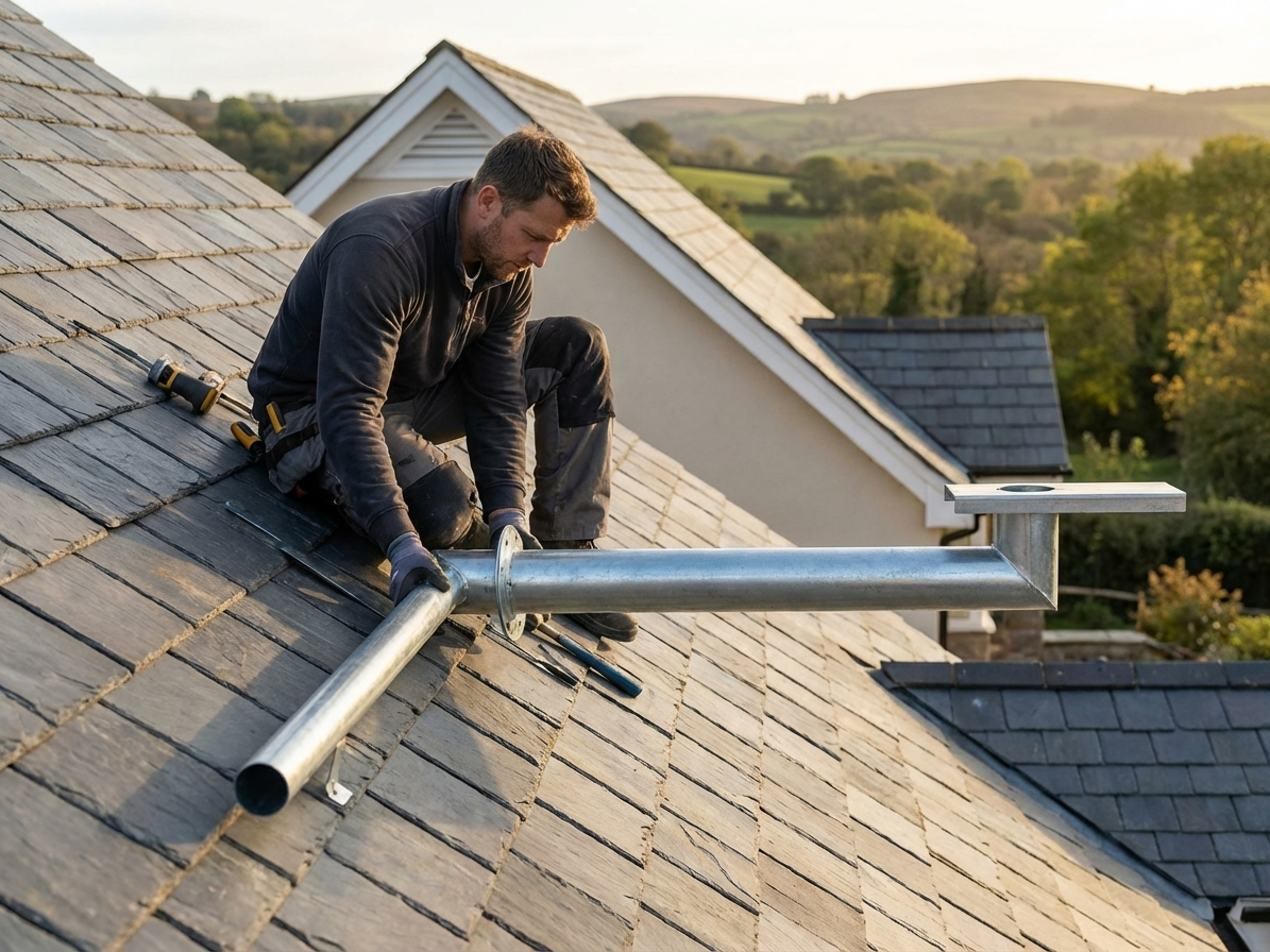 Steel roof pipe in grey for industrial use - view 3