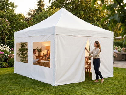White sidewall kit 6x6m for gazebo with PVC-backed polyester - view 3