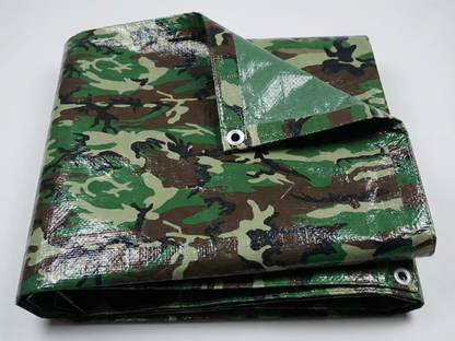 Camouflage tarpaulin for outdoor use, polyethylene material - product detail