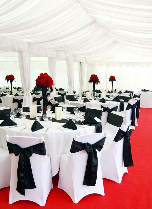 White marquee lining and leg curtain pack for 8x12m marquee, polyester - product detail