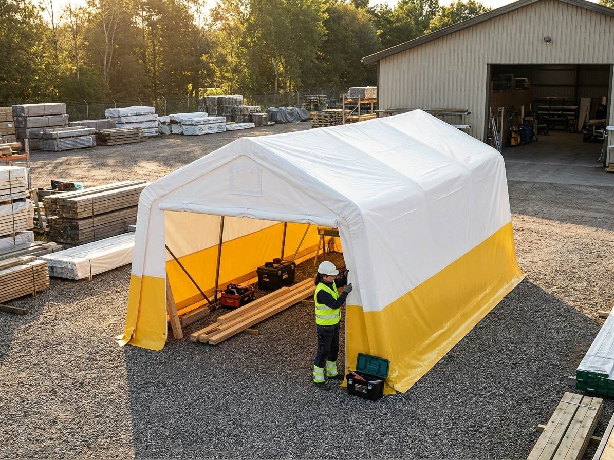 PVC Roof Cover 3.6x6 m White/Yellow for Storage Tents