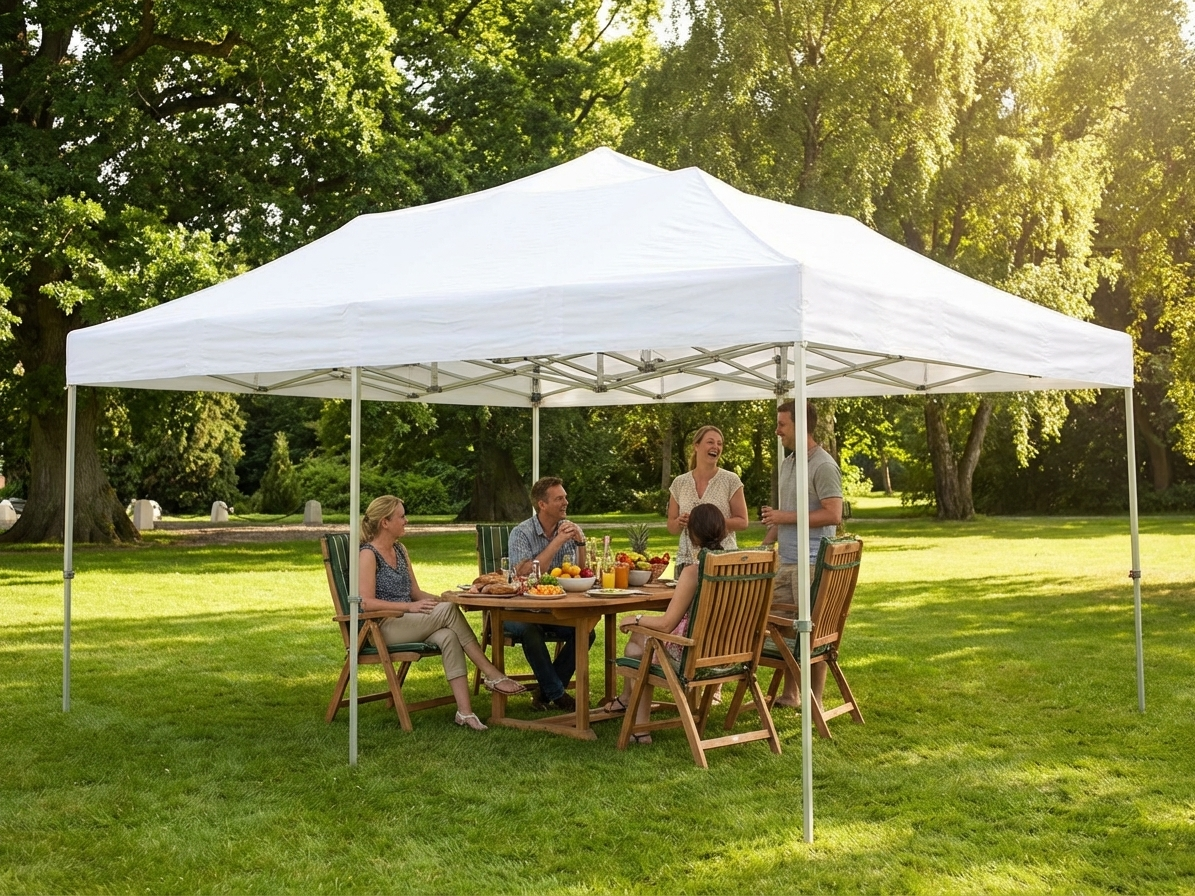Pop up gazebo 6x6 m white with aluminium frame for outdoor events