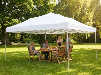 Pop up gazebo 6x6 m white with aluminium frame for outdoor events