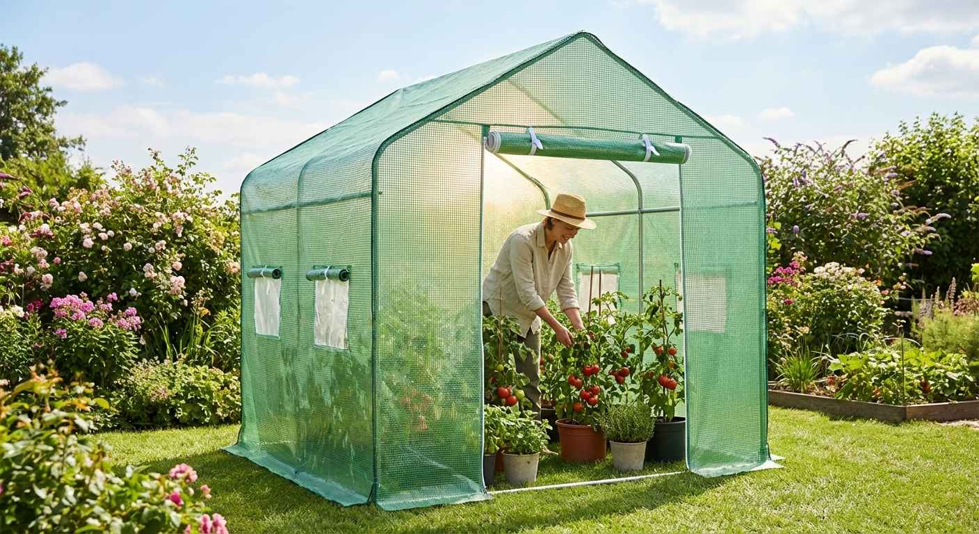 Greenhouse Cover 3x3 m Transparent Green Polyethylene
