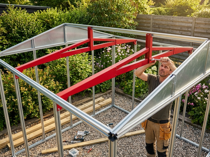 Steel reinforcement rafters for ProShed®, silver colour - view 3