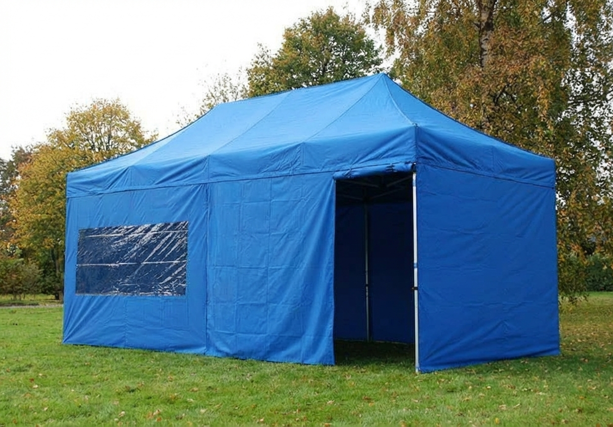 Blue Pop Up Gazebo 3x6 m with Aluminium Frame - product detail
