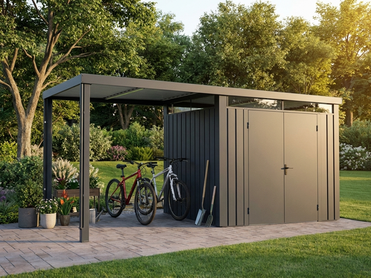 Anthracite Garden Shed made from Galvanised Steel