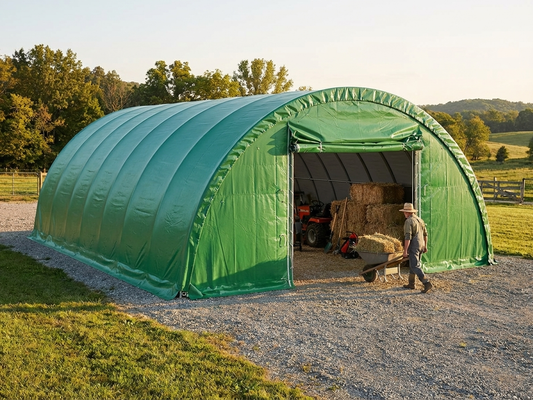 PVC storage tent 9.15x12x4.5 m in green - product detail