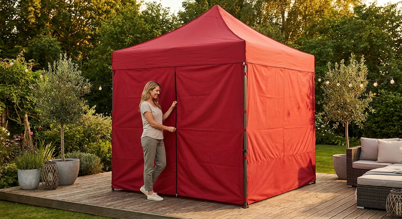 Red Pop Up Gazebo Sidewall Kit for Outdoor Events - view 3