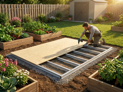 Garden Shed Floor Frame, silver, hot-dip galvanised steel, outdoor use