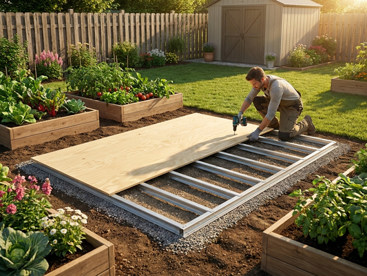 Garden Shed Floor Frame, silver, hot-dip galvanised steel, outdoor use