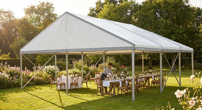 PVC Marquee Roof Cover 6x8 m White Grey for Event Shelter - view 3