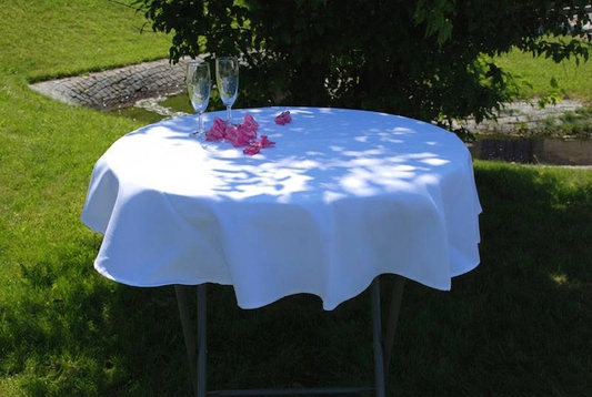 White polyester tablecloth, round, Ø80x20cm - product detail