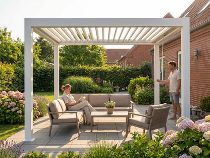 White steel gazebo 3x3m for outdoor shelter - view 3
