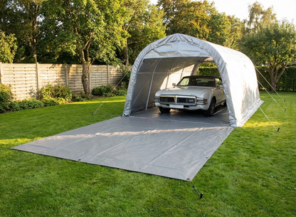 Grey PVC ground cover 3.76x7.2m for outdoor protection