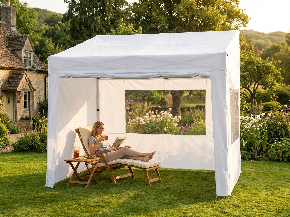 White pop-up gazebo with aluminium frame for outdoor events