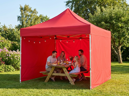Red pop-up gazebo 4x4 metres with aluminium frame - product detail