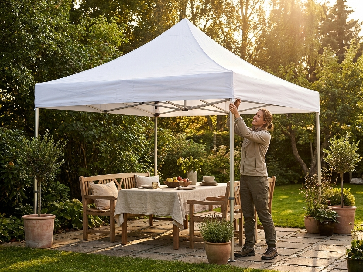 White gazebo roof cover 2.5x5m for outdoor use - product detail