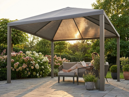 Grey wind roof for gazebo, polyester material - view 3
