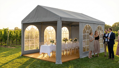 White marquee extension for events, 8x12 m - view 3
