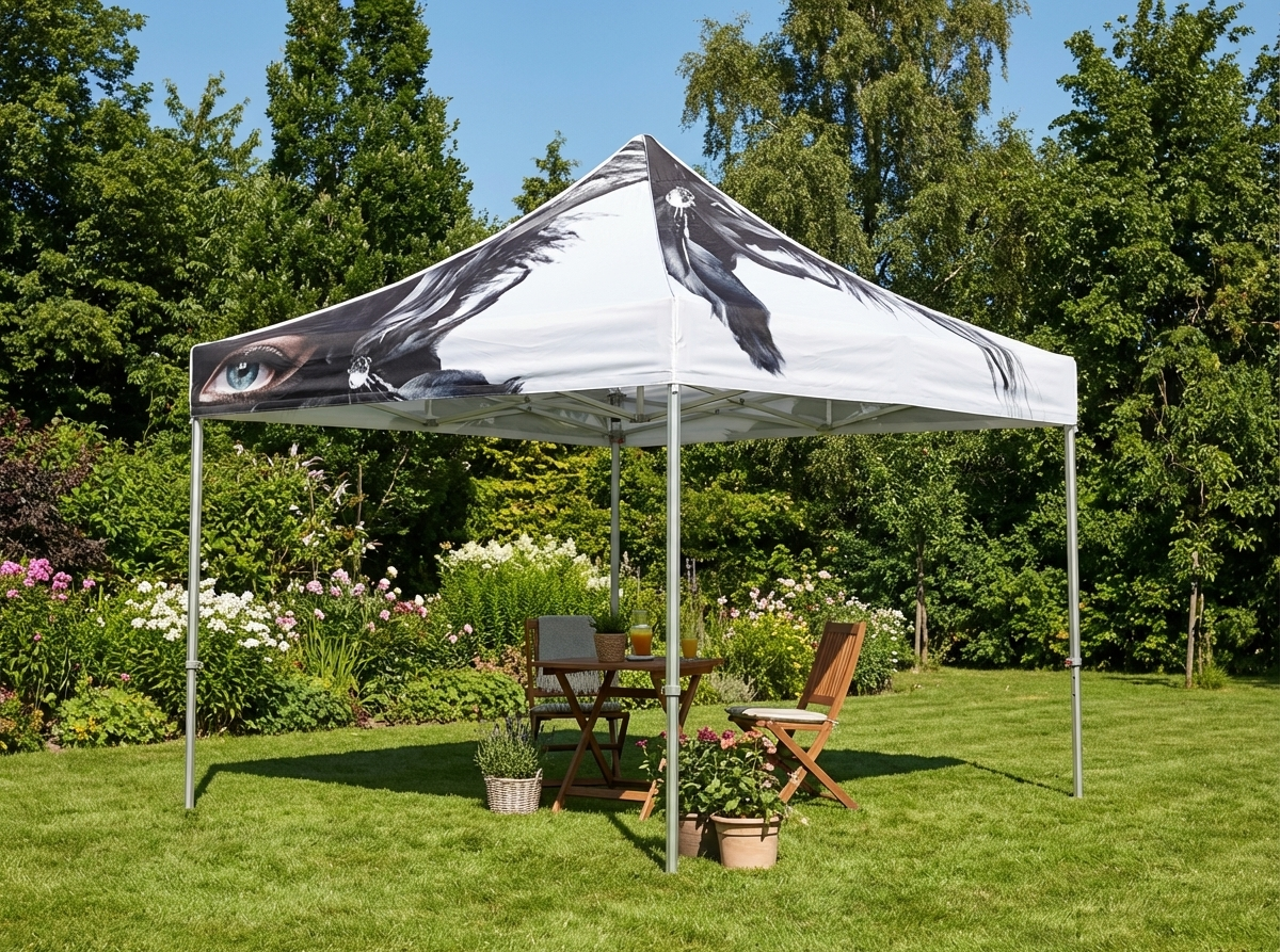White pop up gazebo 3x3m with aluminium frame - product detail