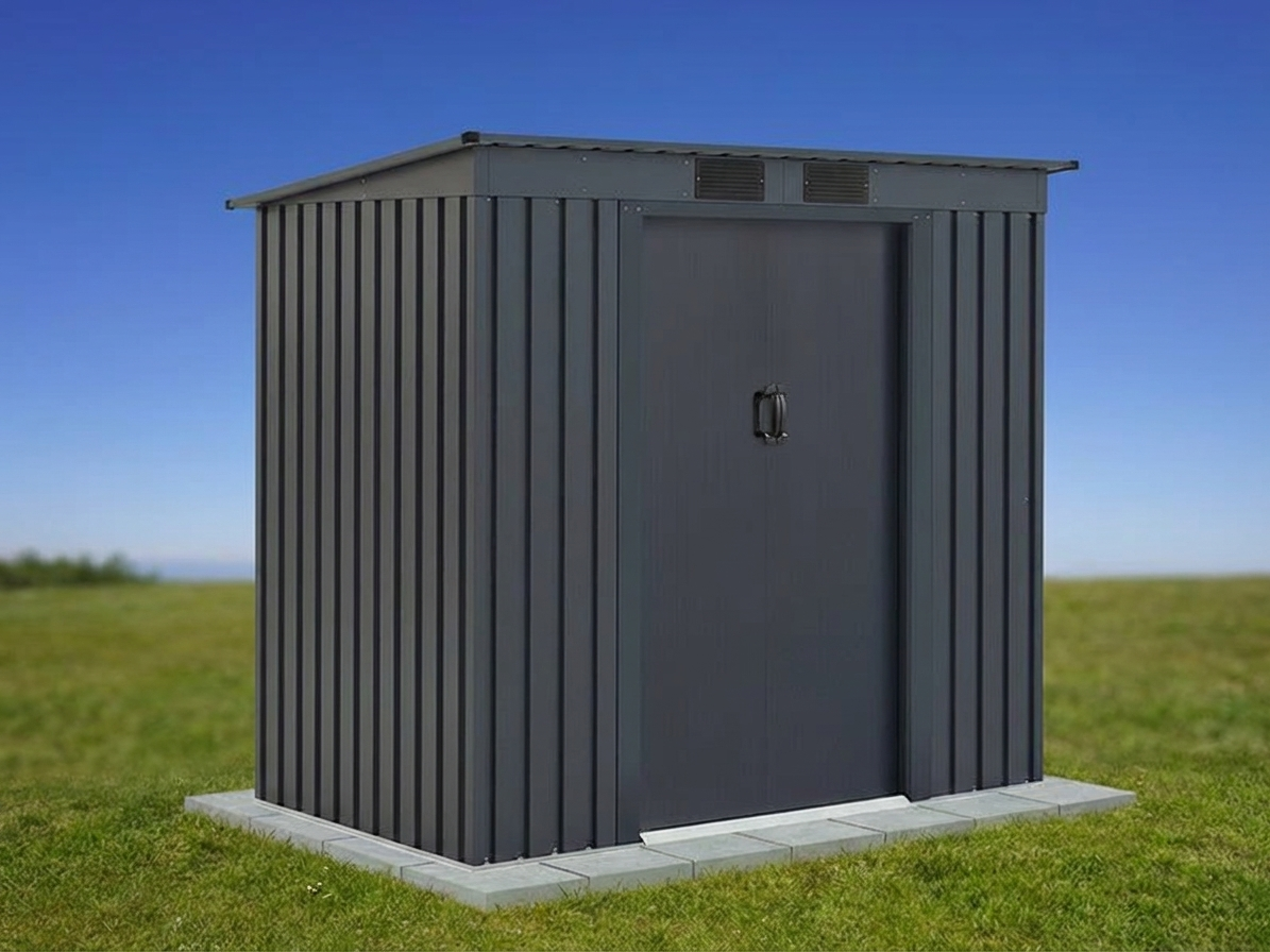 Anthracite garden shed made of galvanised steel for outdoor storage - product detail