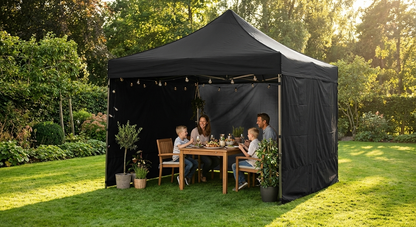 Pop up gazebo 3x3m black with aluminium frame - product detail