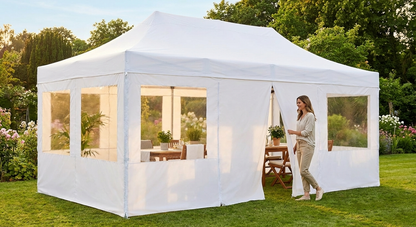 White pop up gazebo sidewall kit for outdoor events - product detail