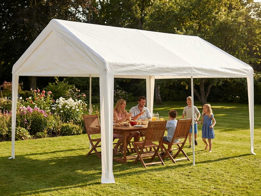 White marquee roof cover 4x6m made of polyethylene for event shelter