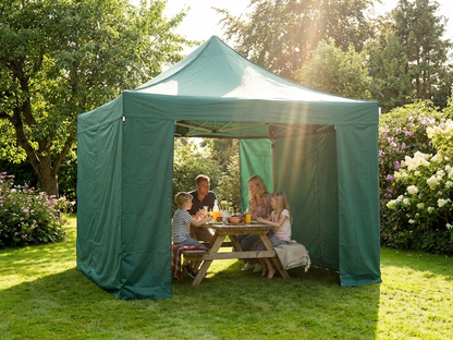 Green pop-up gazebo with aluminium frame for outdoor events - product detail