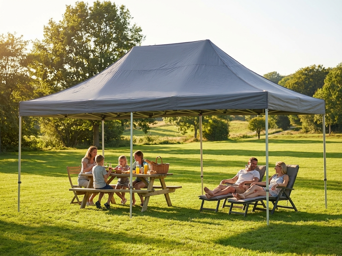 Grey pop up gazebo 4x6m with aluminium frame for outdoor events