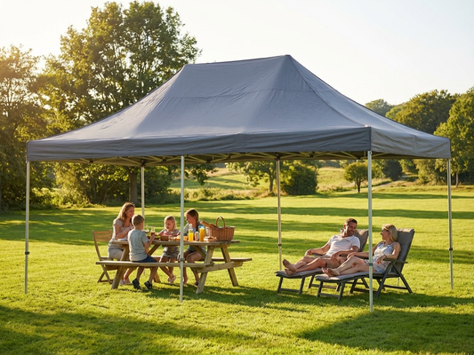 Grey pop up gazebo 4x6m with aluminium frame for outdoor events