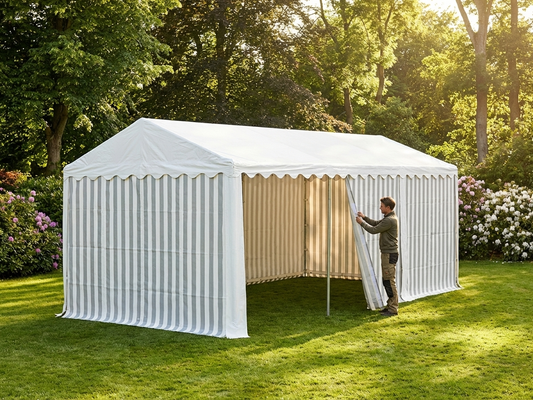 Roof cover for marquees, 4x8m in white/grey polyethylene - product detail