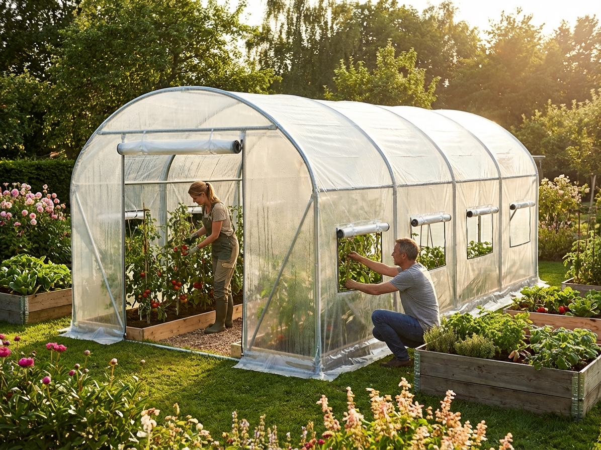 Transparent polytunnel greenhouse cover, 180 micron for UV and water resistance - product detail
