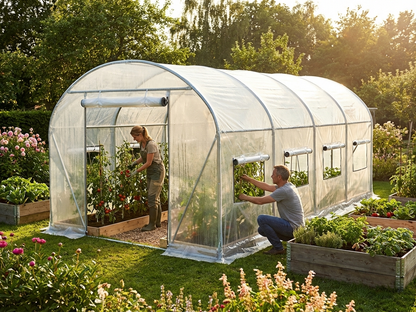Transparent polytunnel greenhouse cover, 180 micron for UV and water resistance - product detail