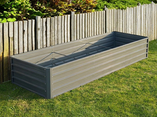 Raised garden bed made of galvanised steel in anthracite colour