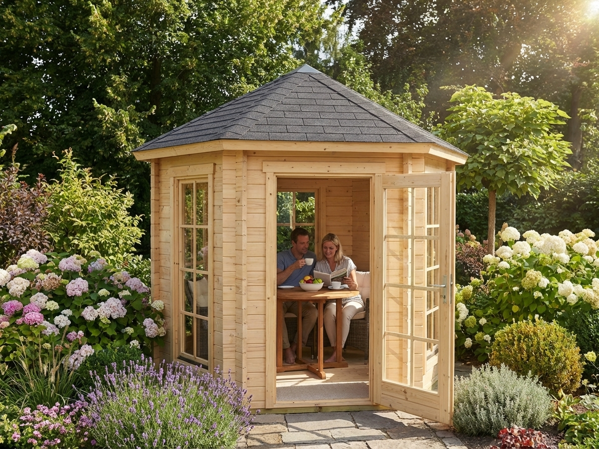 Wooden Gazebo made from Nordic Spruce, natural finish - view 3